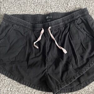 Billabong Black Athletic Shorts with Pink Drawstring